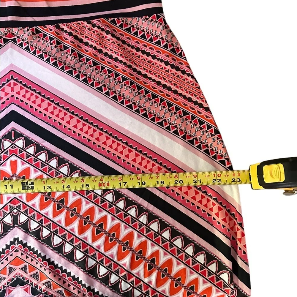 🌻 4/$25  Venus Graphic Herringbone Strappy Maxi Dress, Pink & Black, Size XL - Picture 2 of 6